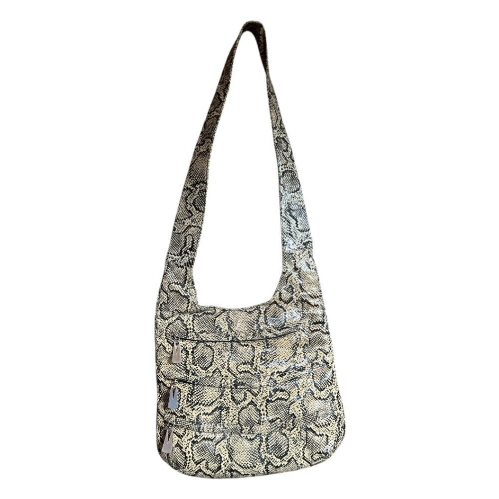 Vintage Liza Ganz Shoulder Crossbody Python Snakeskin Embossed Purse Handbag